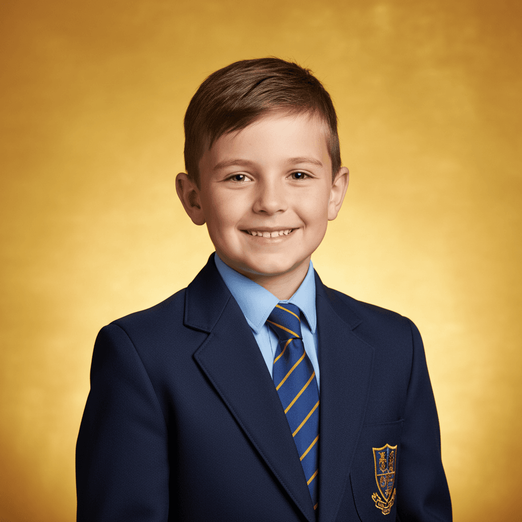 Student portrait with vibrant backdrop